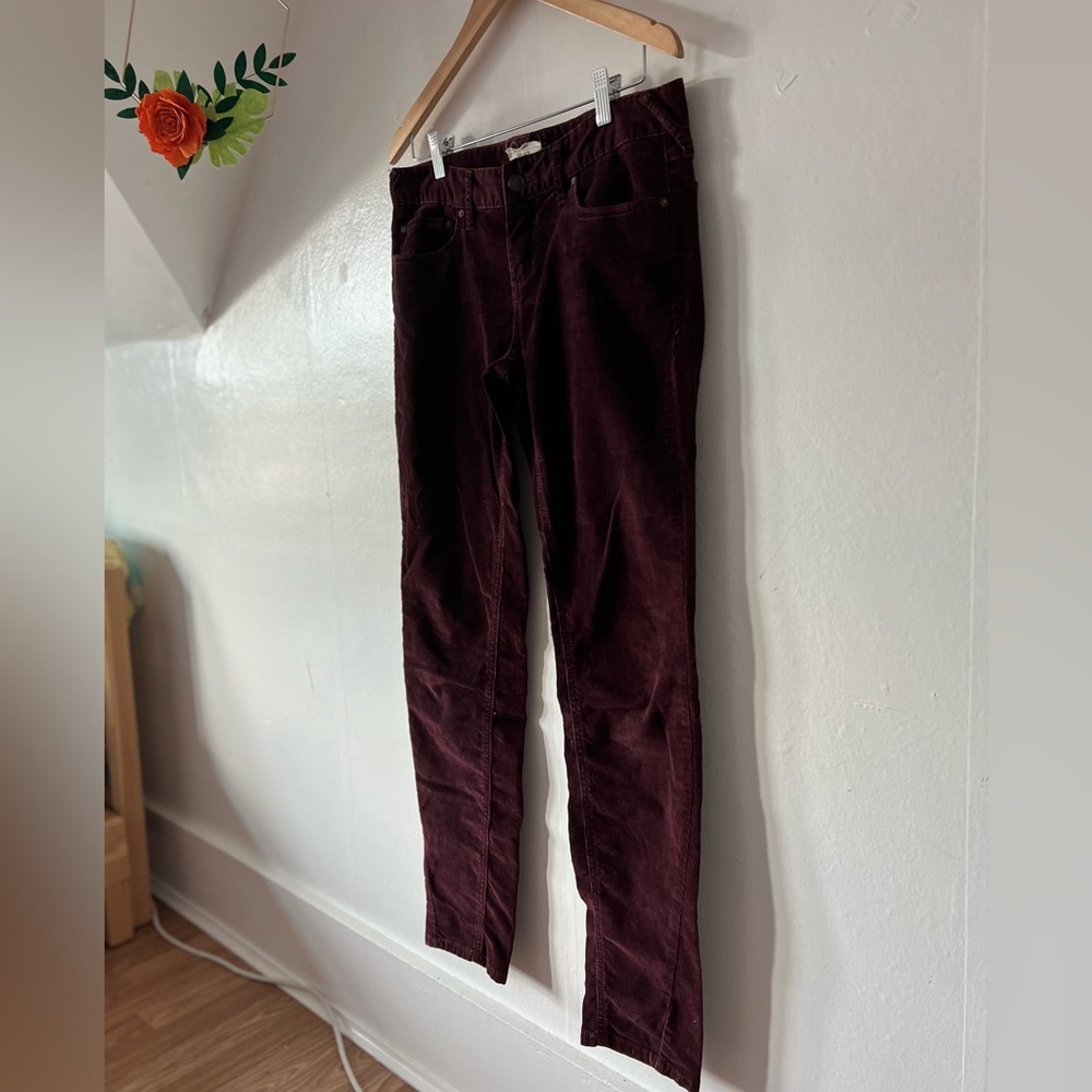 EUC Free People corduroys sz 29 deep plum orchid skinny 5-pocket ankle 30 inseam